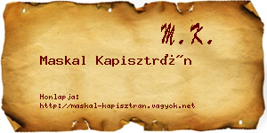 Maskal Kapisztrán névjegykártya